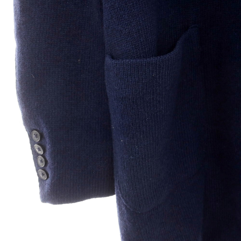 【中古】マックリッチ McRitchie ウール ニット ダブルブレストコート ライトネイビー【 46 】【 状態ランクC 】【 メンズ 】