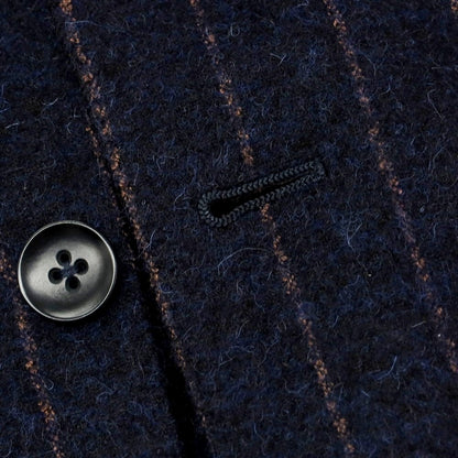 【中古】エルネスト ernesto GFB アルパカコットン ストライプ テーラードジャケット ネイビーxブラウン【 46 】【 状態ランクB 】【 メンズ 】