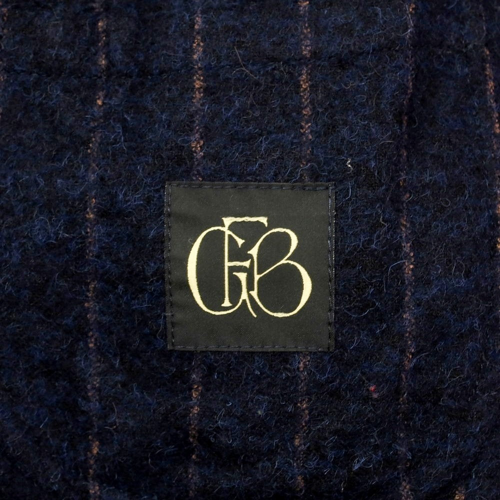 【中古】エルネスト ernesto GFB アルパカコットン ストライプ テーラードジャケット ネイビーxブラウン【 46 】【 状態ランクB 】【 メンズ 】