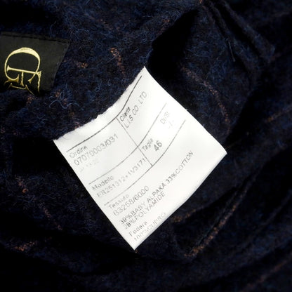 【中古】エルネスト ernesto GFB アルパカコットン ストライプ テーラードジャケット ネイビーxブラウン【 46 】【 状態ランクB 】【 メンズ 】