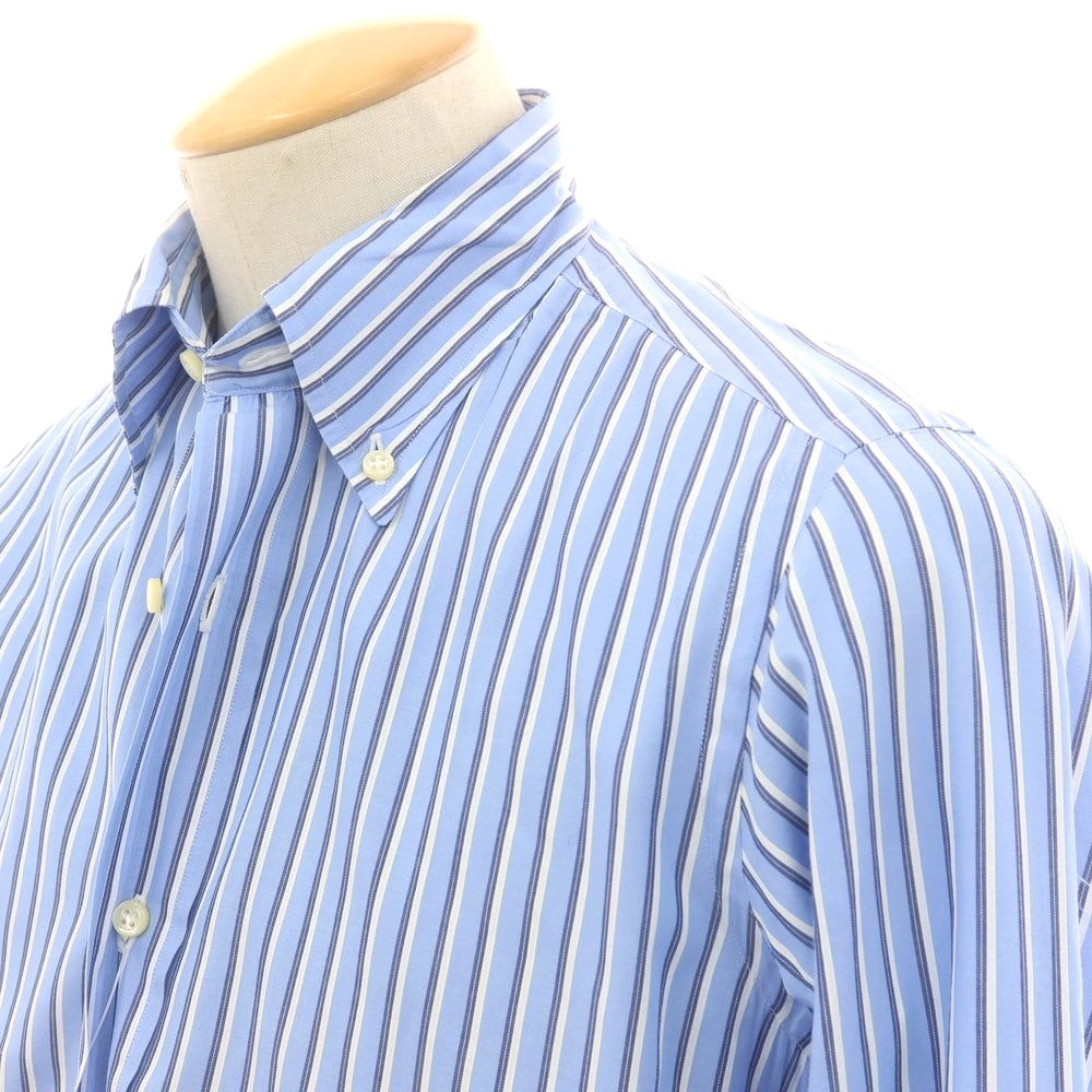 【中古】カミチェリア チェネーゼ CAMICERIA THIENESE コットン ストライプ ボタンダウン カジュアルシャツ ライトブルーxホワイト【サイズS】【 状態ランクB 】【 メンズ 】[CPD]