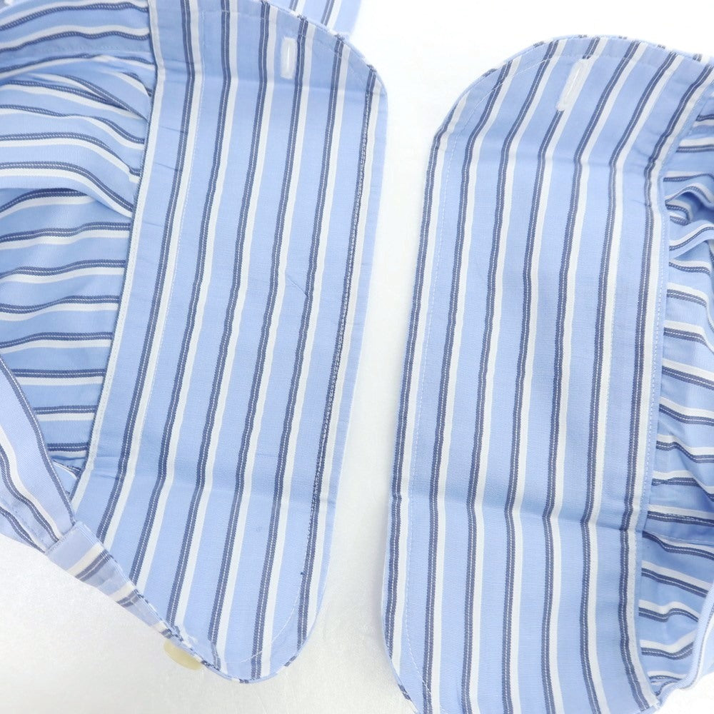 【中古】カミチェリア チェネーゼ CAMICERIA THIENESE コットン ストライプ ボタンダウン カジュアルシャツ ライトブルーxホワイト【サイズS】【 状態ランクB 】【 メンズ 】[CPD]