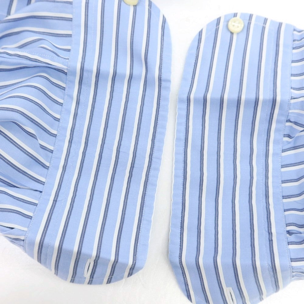 【中古】カミチェリア チェネーゼ CAMICERIA THIENESE コットン ストライプ ボタンダウン カジュアルシャツ ライトブルーxホワイト【サイズS】【 状態ランクB 】【 メンズ 】[CPD]