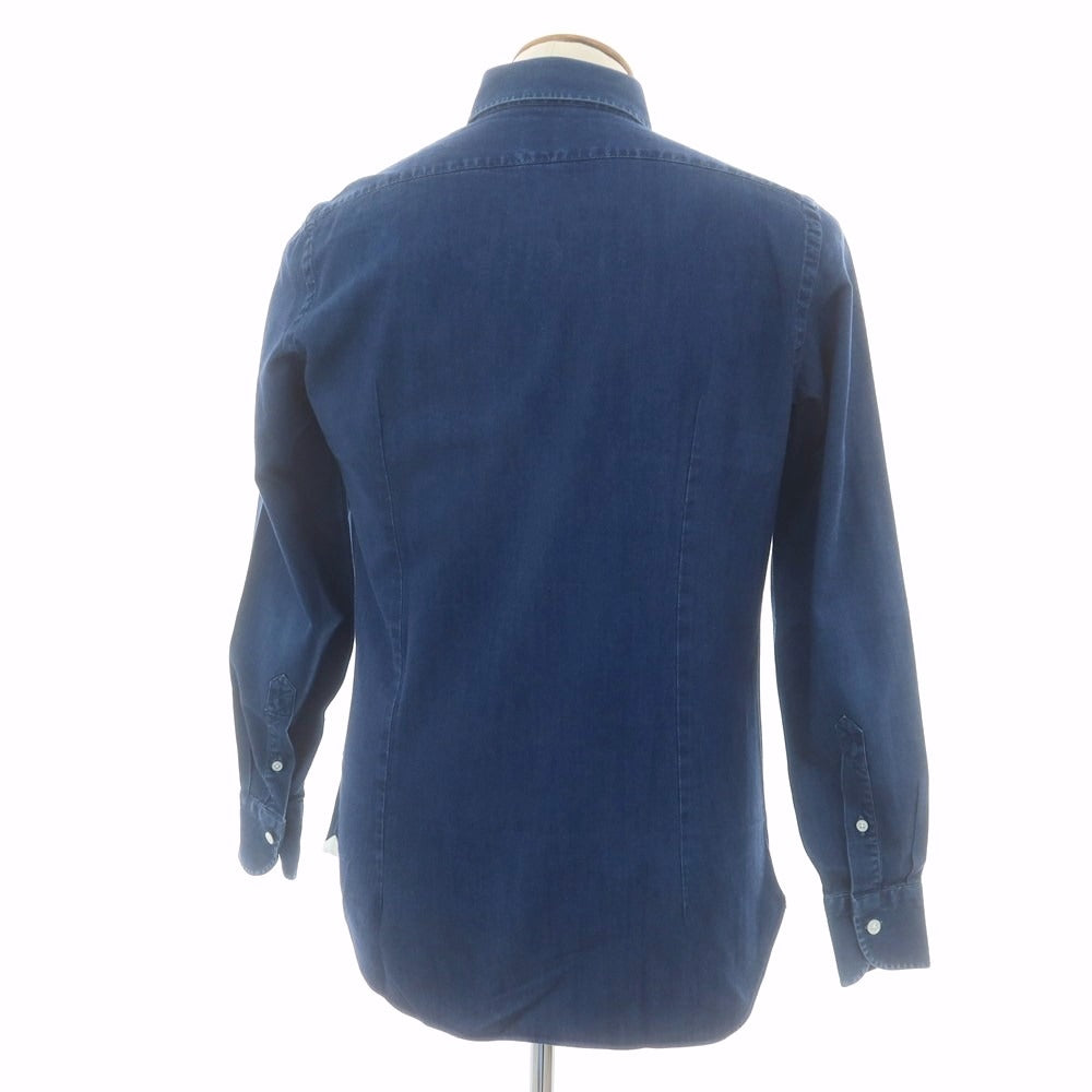 【中古】マリアサンタンジェロ Maria Santangelo シャンブレー カジュアルシャツ ライトネイビー【 Ｍ 】【 状態ランクC 】【 メンズ 】