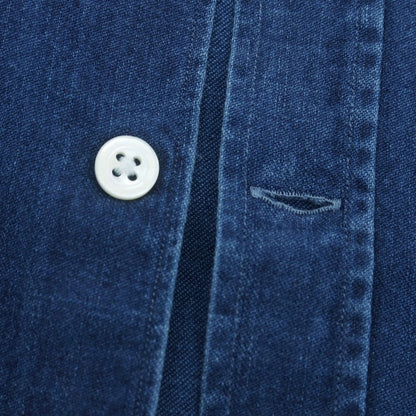 【中古】マリアサンタンジェロ Maria Santangelo シャンブレー カジュアルシャツ ライトネイビー【 Ｍ 】【 状態ランクC 】【 メンズ 】