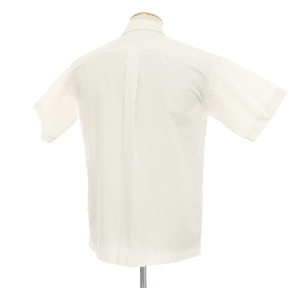 【中古】トゥモローランド TOMORROWLAND tricot コットンポリエステル ニット切り替え 半袖シャツ ホワイトxネイビー【サイズXS】【 状態ランクC 】【 メンズ 】[DPD]