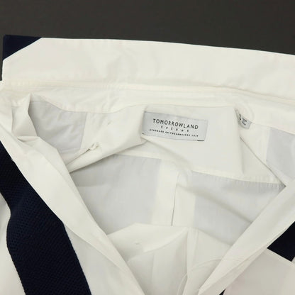 【中古】トゥモローランド TOMORROWLAND tricot コットンポリエステル ニット切り替え 半袖シャツ ホワイトxネイビー【サイズXS】【 状態ランクC 】【 メンズ 】