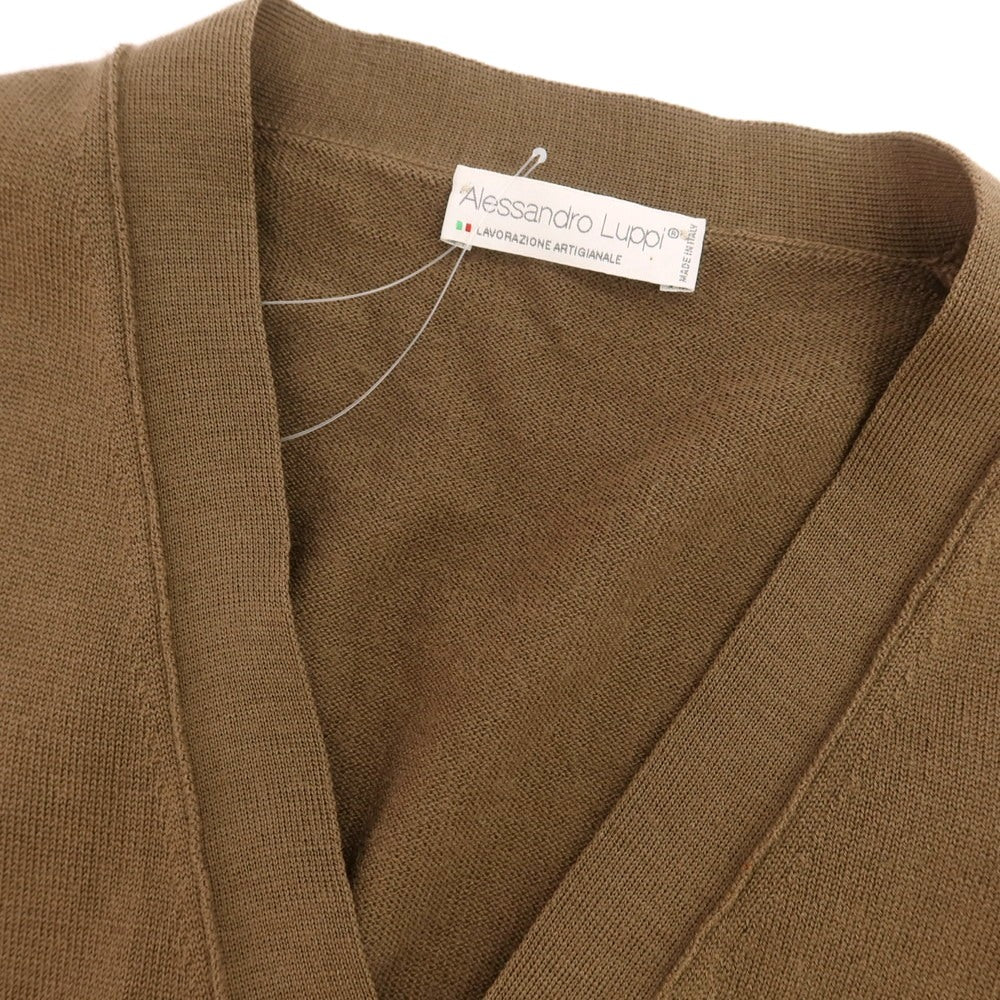 【中古】アレッサンドロルッピ Alessandro Luppi ハイゲージ ウール カーディガン ブラウン【 S 】【 状態ランクC 】【 メンズ 】