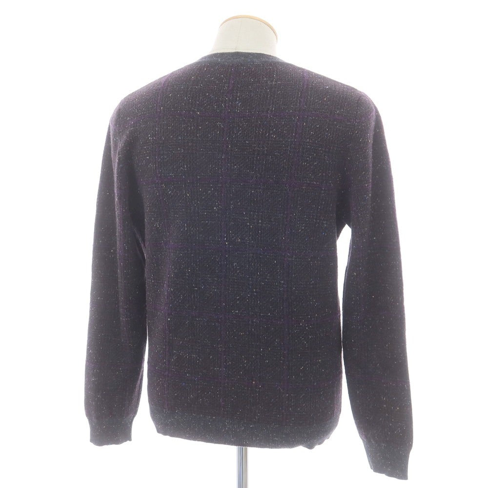 【中古】アルテア Altea ウールコットンナイロンシルク チェック カーディガン ブラウンxグレー【 S 】【 状態ランクB 】【 メンズ 】