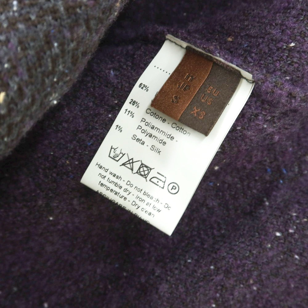 【中古】アルテア Altea ウールコットンナイロンシルク チェック カーディガン ブラウンxグレー【 S 】【 状態ランクB 】【 メンズ 】