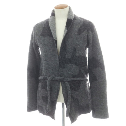 【中古】ヌール noue-rue ウールナイロン ショールカラー ガウン型 カーディガン グレーxブラック【 46 】【 状態ランクC 】【 メンズ 】