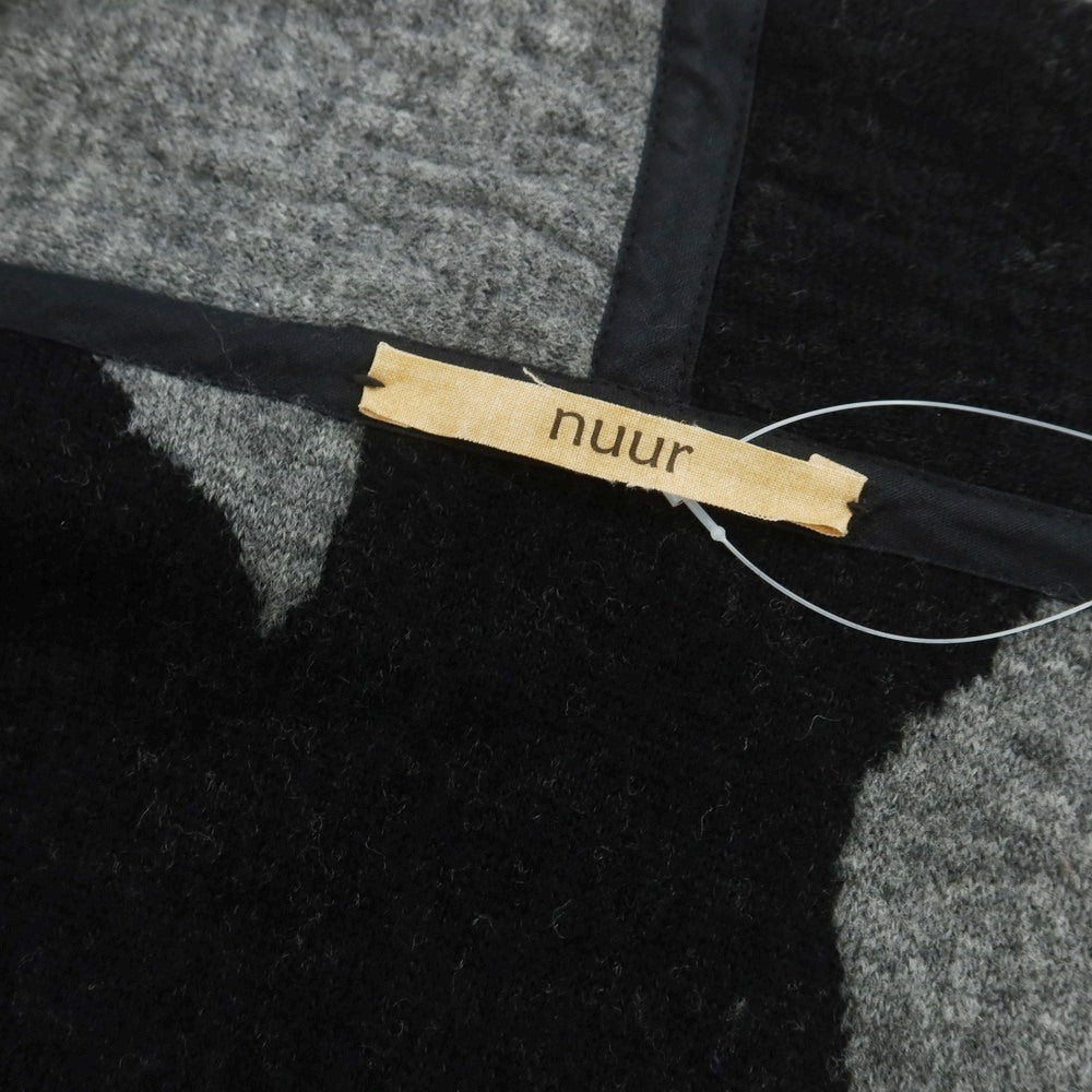 【中古】ヌール noue-rue ウールナイロン ショールカラー ガウン型 カーディガン グレーxブラック【 46 】【 状態ランクC 】【 メンズ 】