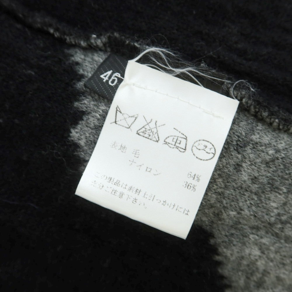 【中古】ヌール noue-rue ウールナイロン ショールカラー ガウン型 カーディガン グレーxブラック【 46 】【 状態ランクC 】【 メンズ 】