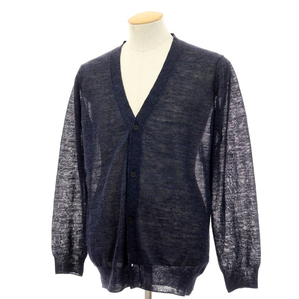 【中古】トゥモローランド TOMORROWLAND tricot リネン メランジ カーディガン ネイビー【サイズXS】【 状態ランクB 】【 メンズ 】