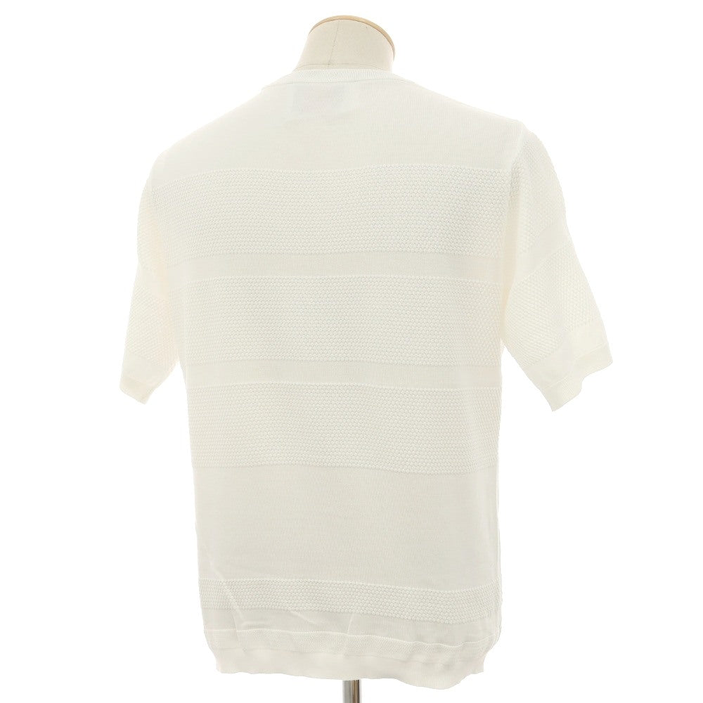 【中古】トゥモローランド TOMORROWLAND tricot-T コットン系 クルーネック 半袖 プルオーバーニット ホワイト【サイズ表記なし（S位）】【 状態ランクC 】【 メンズ 】
