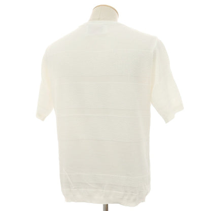 【中古】トゥモローランド TOMORROWLAND tricot-T コットン系 クルーネック 半袖 プルオーバーニット ホワイト【サイズ表記なし（S位）】【 状態ランクC 】【 メンズ 】
