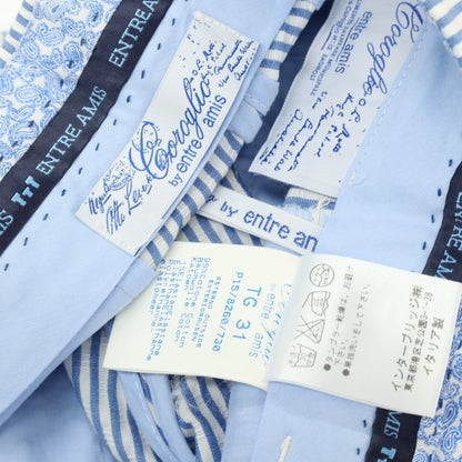 【中古】コロリオ バイ アントレアミ Coroglio by Entre Amis ストレッチ コットン ストライプ ショートパンツ ブルーxホワイト【サイズ31】【 状態ランクC 】【 メンズ 】