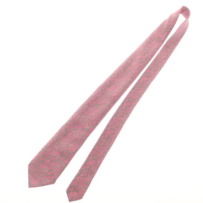 【中古】シャルベ CHARVET シルク ペイズリー柄ネクタイ グレーxピンク【 状態ランクB 】【 メンズ 】