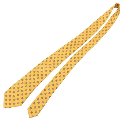 【中古】リベラーノ&amp;リベラーノ LIVERANO&amp;LIVERANO シルク プリント 小紋柄ネクタイ イエローxグレー【 状態ランクB 】【 メンズ 】