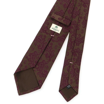 【中古】ルイジ ボレッリ Luigi Borrelli シルク ペイズリー柄ネクタイ ブラウンxパープル【 状態ランクB 】【 メンズ 】