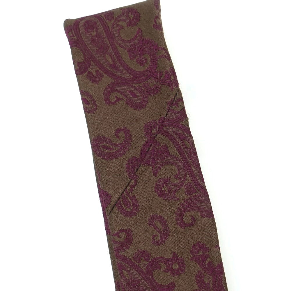 【中古】ルイジ ボレッリ Luigi Borrelli シルク ペイズリー柄ネクタイ ブラウンxパープル【 状態ランクB 】【 メンズ 】