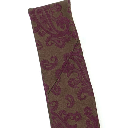 【中古】ルイジ ボレッリ Luigi Borrelli シルク ペイズリー柄ネクタイ ブラウンxパープル【 状態ランクB 】【 メンズ 】