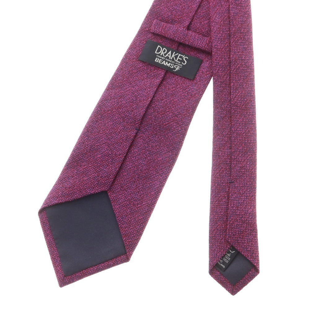 【中古】ドレイクス DRAKES BEAMS F別注 シルクウール 無地ネクタイ パープル【 状態ランクB 】【 メンズ 】