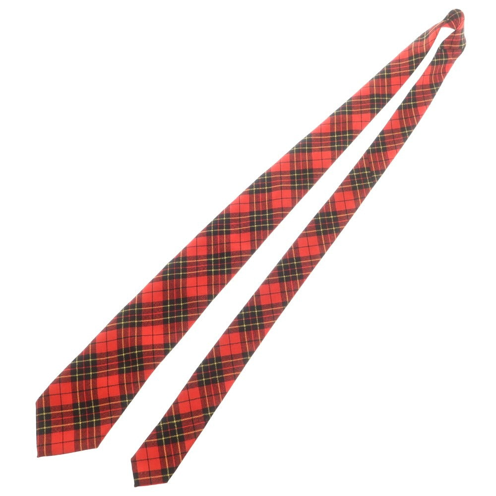 【中古】ドレイクス DRAKES ウール チェック柄ネクタイ レッドxブラック【 状態ランクB 】【 メンズ 】