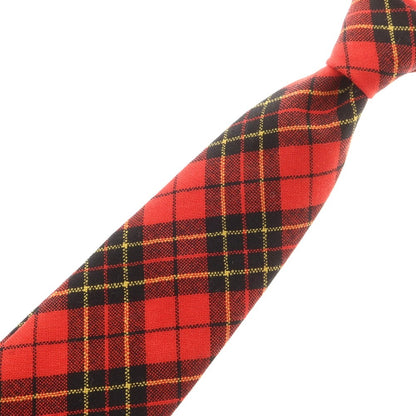 【中古】ドレイクス DRAKES ウール チェック柄ネクタイ レッドxブラック【 状態ランクB 】【 メンズ 】