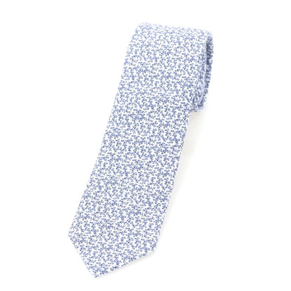 【中古】イレブンティ eleventy コットンリネン プリント ネクタイ ネイビーxホワイト【 状態ランクB 】【 メンズ 】