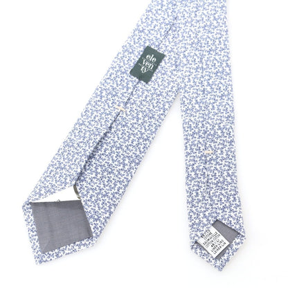 【中古】イレブンティ eleventy コットンリネン プリント ネクタイ ネイビーxホワイト【 状態ランクB 】【 メンズ 】