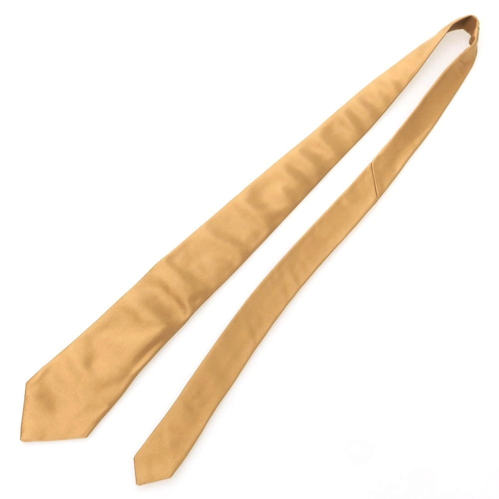 【中古】ペトロニウス PETRONIUS BEAMS F別注 シルクコットン 無地ネクタイ ベージュゴールド【 状態ランクB 】【 メンズ 】 [APD]