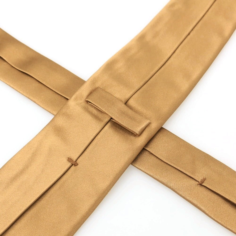 【中古】ペトロニウス PETRONIUS BEAMS F別注 シルクコットン 無地ネクタイ ベージュゴールド【 状態ランクB 】【 メンズ 】