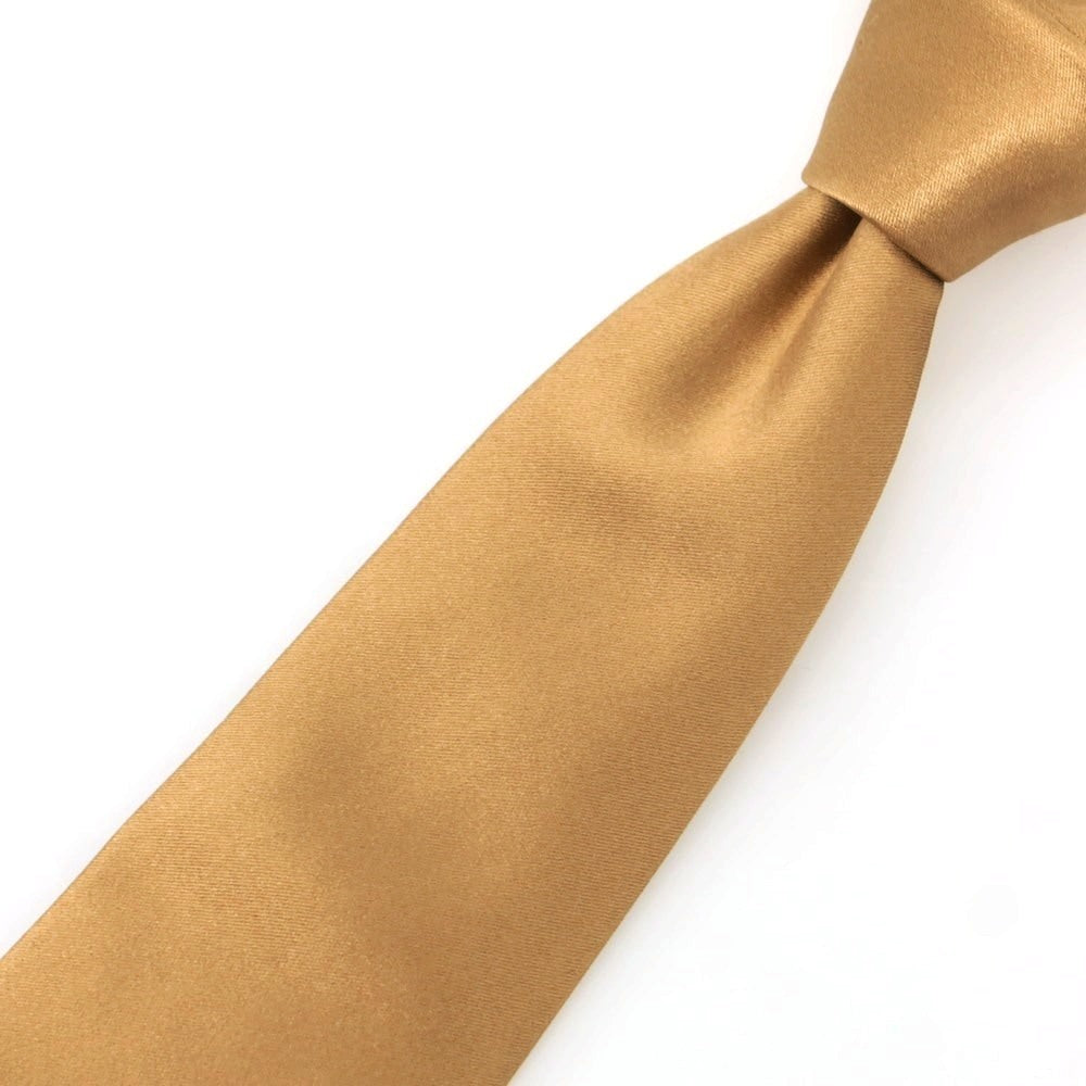 【中古】ペトロニウス PETRONIUS BEAMS F別注 シルクコットン 無地ネクタイ ベージュゴールド【 状態ランクB 】【 メンズ 】 [APD]