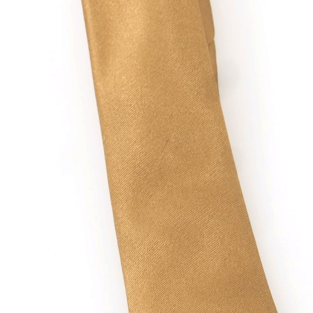 【中古】ペトロニウス PETRONIUS BEAMS F別注 シルクコットン 無地ネクタイ ベージュゴールド【 状態ランクB 】【 メンズ 】 [APD]