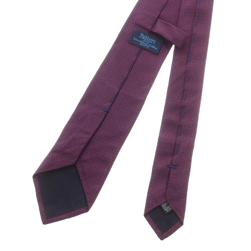 【中古】ファットーリ Fattori International Gallery BEAMS別注 シルク 小紋柄ネクタイ パープル【 状態ランクB 】【 メンズ 】