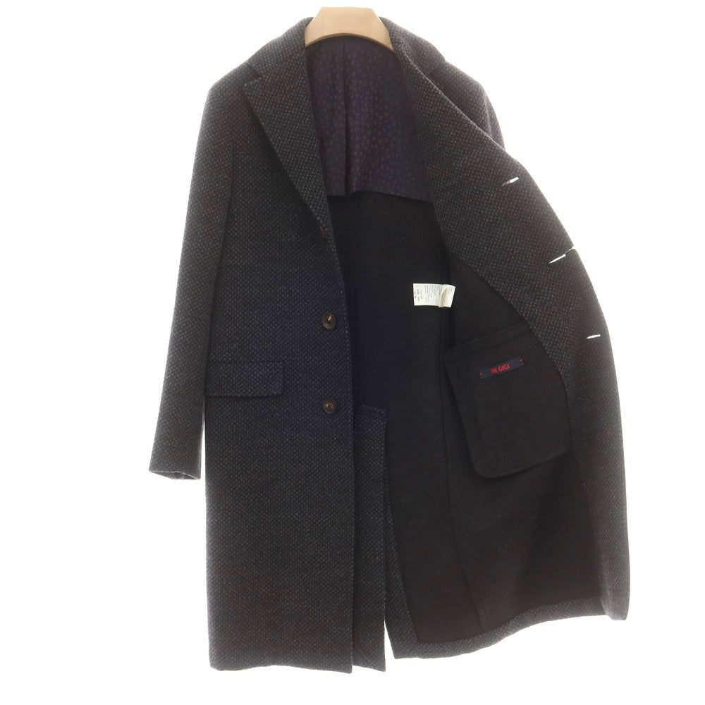 【中古】ザ ジジ THE GIGI ウールナイロン チェスターフィールドコート ブラックxグレー【サイズ46】【 状態ランクB 】【 メンズ 】[DPD]