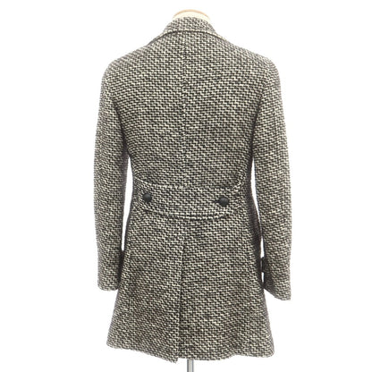 【中古】タリアトーレ TAGLIATORE コットンアルパカモヘヤウールナイロン チェスターフィールドコート ブラックxホワイト【 42 】【 状態ランクC 】【 メンズ 】