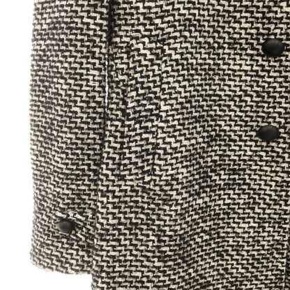 【中古】タリアトーレ TAGLIATORE コットンアルパカモヘヤウールナイロン チェスターフィールドコート ブラックxホワイト【 42 】【 状態ランクC 】【 メンズ 】