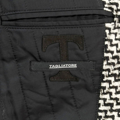 【中古】タリアトーレ TAGLIATORE コットンアルパカモヘヤウールナイロン チェスターフィールドコート ブラックxホワイト【 42 】【 状態ランクC 】【 メンズ 】