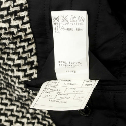 【中古】タリアトーレ TAGLIATORE コットンアルパカモヘヤウールナイロン チェスターフィールドコート ブラックxホワイト【 42 】【 状態ランクC 】【 メンズ 】