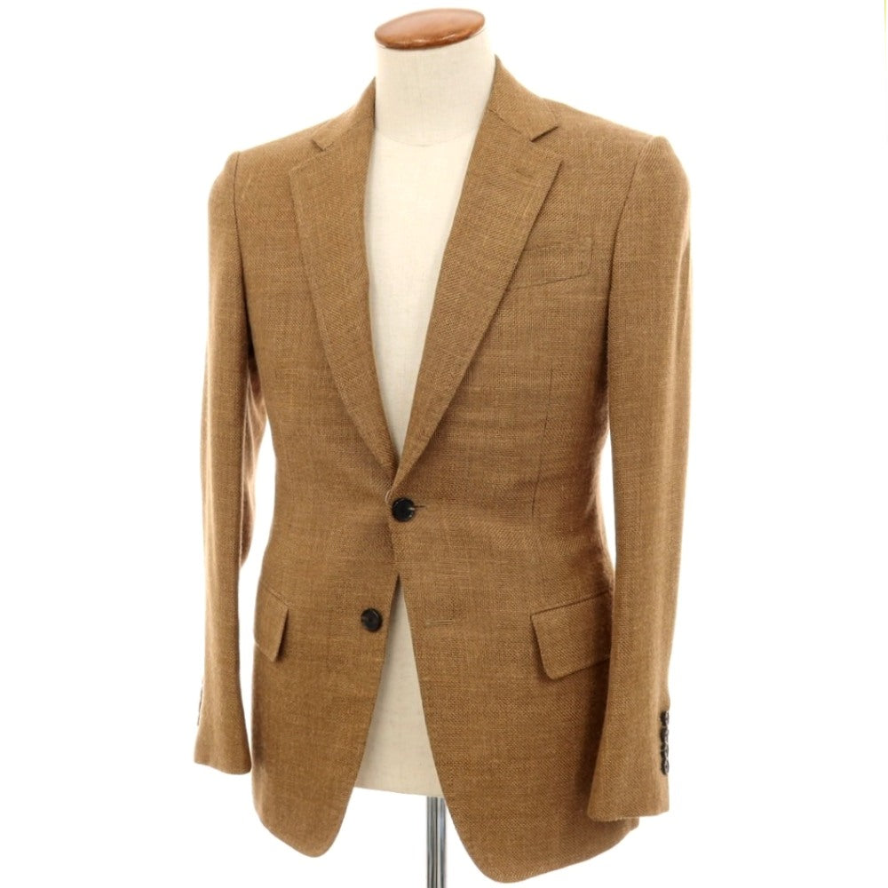【中古】トゥモローランド TOMORROWLAND ウールリネンシルク 2B テーラードジャケット キャメルブラウン【サイズ46】【 状態ランクC 】【 メンズ 】