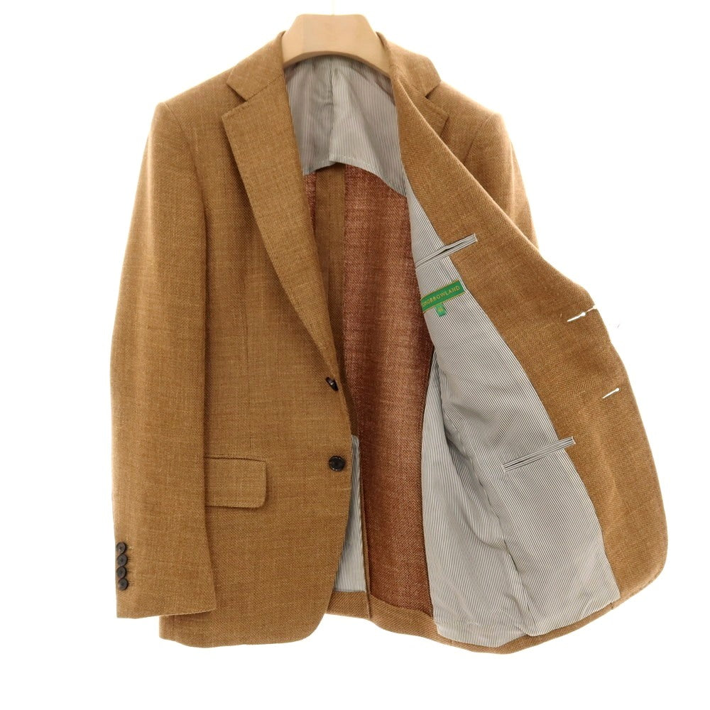 【中古】トゥモローランド TOMORROWLAND ウールリネンシルク 2B テーラードジャケット キャメルブラウン【サイズ46】【 状態ランクC 】【 メンズ 】