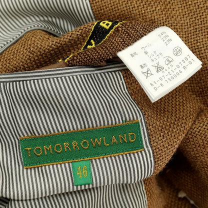 【中古】トゥモローランド TOMORROWLAND ウールリネンシルク 2B テーラードジャケット キャメルブラウン【サイズ46】【 状態ランクC 】【 メンズ 】