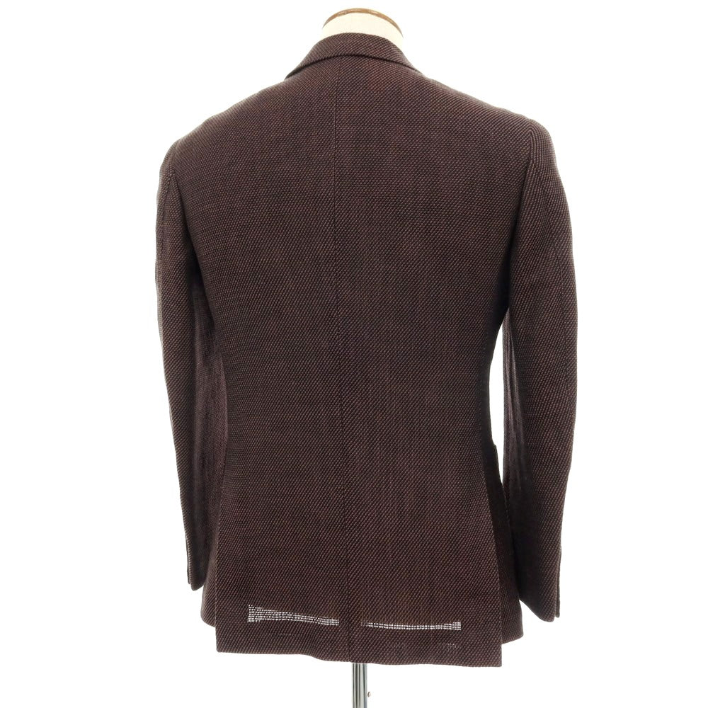 【中古】ビームスエフ BEAMS F コットンナイロン 3B テーラードジャケット ブラウンxブラック【サイズ46】【 状態ランクB 】【 メンズ 】
