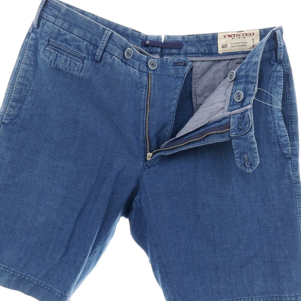 【中古】ジーティーアー ツイステッド G.T.A TWISTED コットンリネン ショートパンツ ブルー【サイズ48】【 状態ランクC 】【 メンズ 】