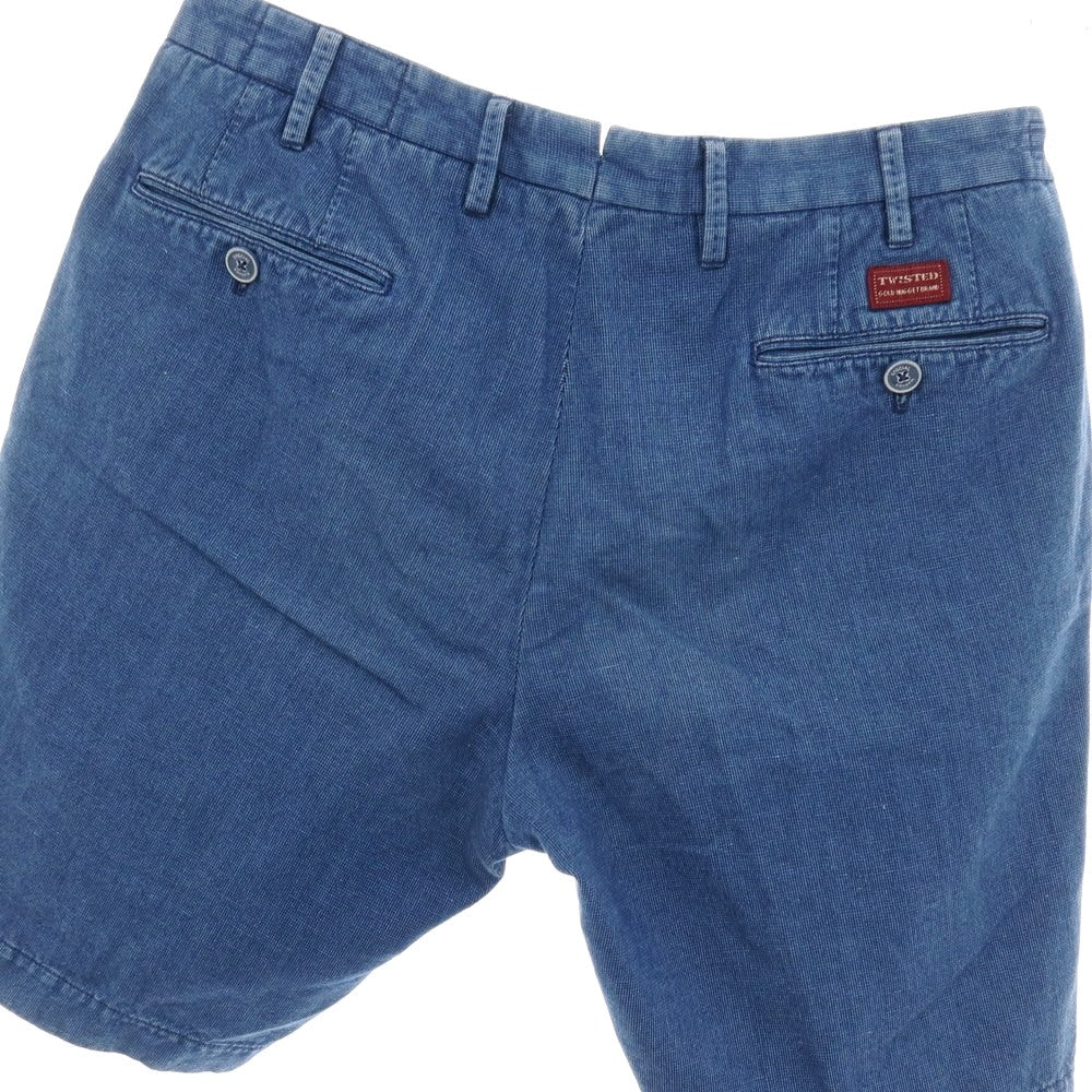 【中古】ジーティーアー ツイステッド G.T.A TWISTED コットンリネン ショートパンツ ブルー【サイズ48】【 状態ランクC 】【 メンズ 】