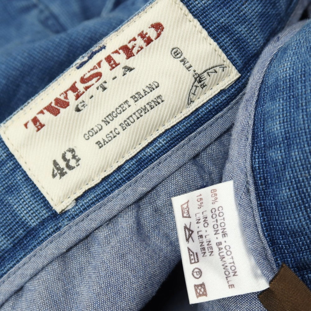 【中古】ジーティーアー ツイステッド G.T.A TWISTED コットンリネン ショートパンツ ブルー【サイズ48】【 状態ランクC 】【 メンズ 】
