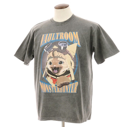 【中古】【未使用】ボルトルーム vaultroom ×Monster Hunter AIROU TEE コットン クルーネック 半袖Ｔシャツ グレー【サイズL】【 状態ランクS 】【 ユニセックス 】