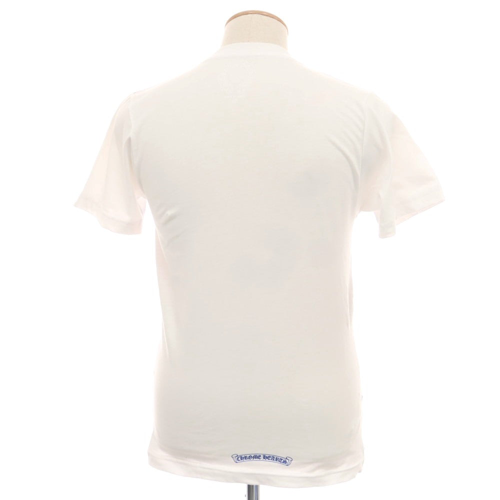 【中古】クロムハーツ CHROME HEARTS コットン クルーネック 半袖Ｔシャツ ホワイトxレッド【サイズXS】【 状態ランクB 】【 メンズ 】 [CPD]